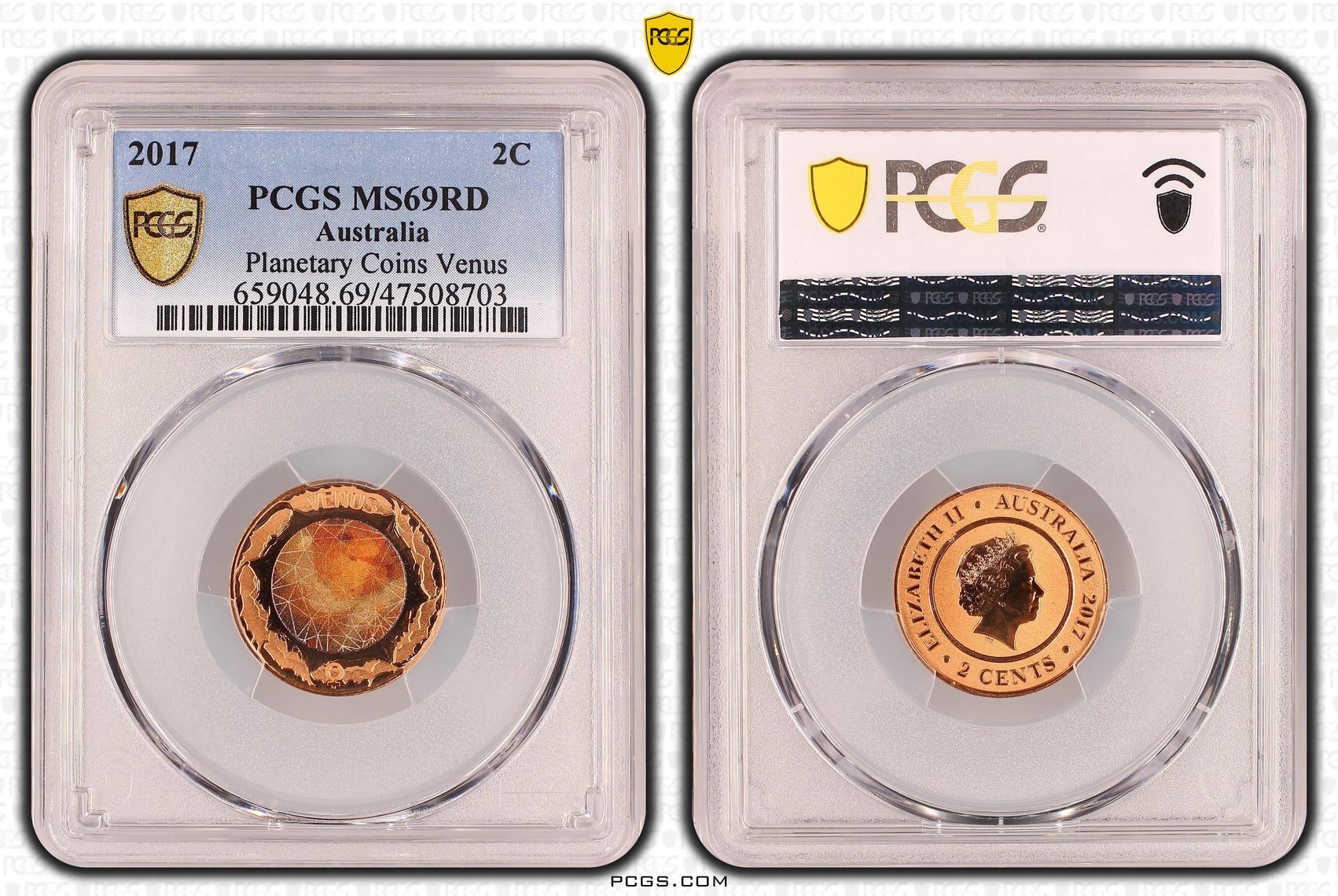 Planetary Coins Venus, Two Cent, 2017, PCGS MS 69RD