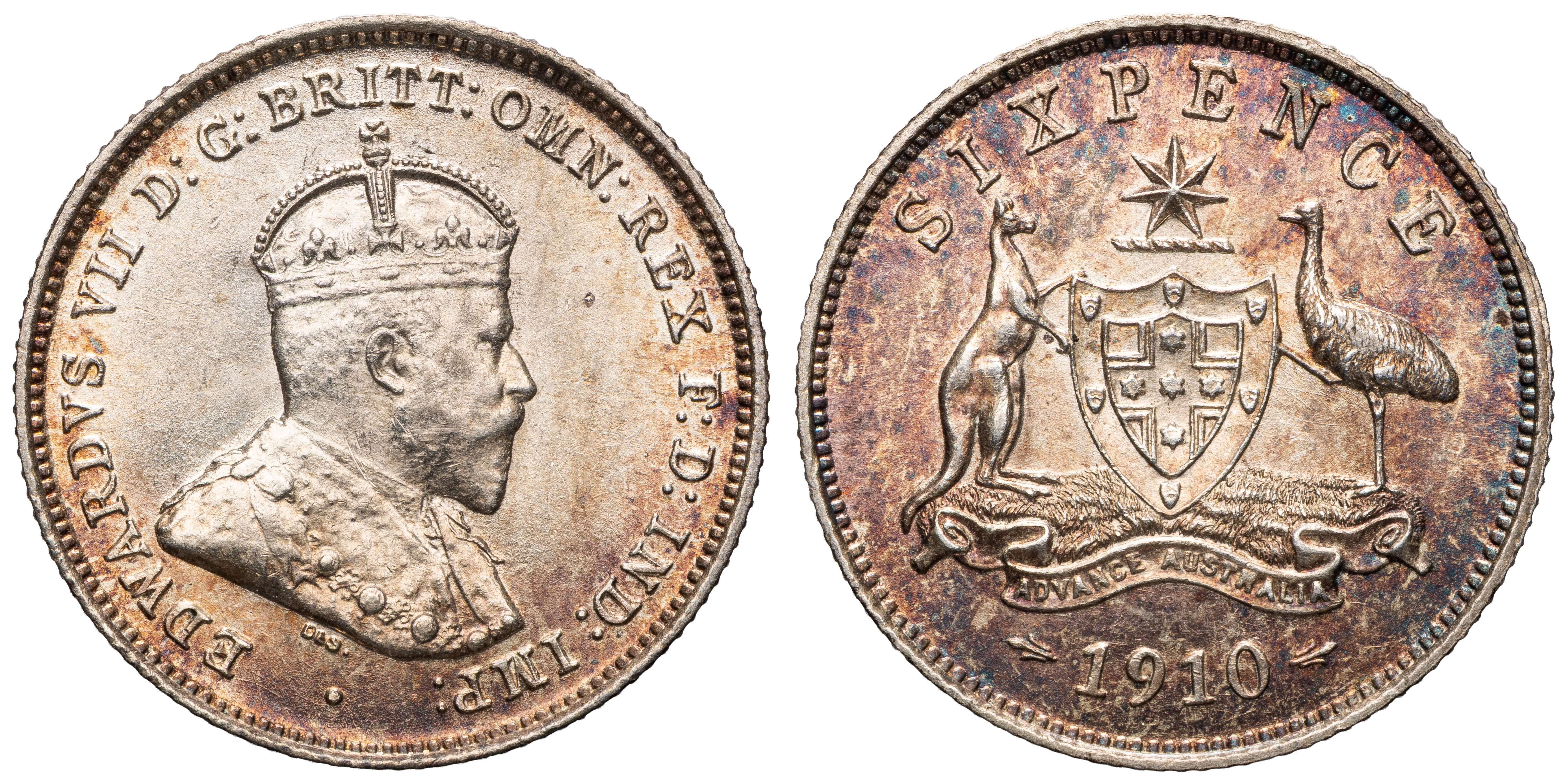 Edward VII, Sixpence, 1910, UNC