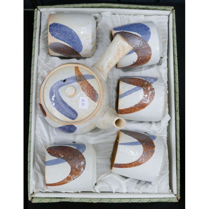 Japanese Shino Pottery Teaset in Box