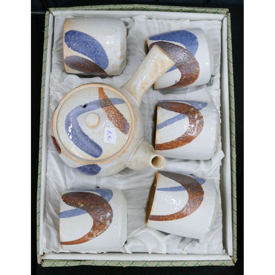 Japanese Shino Pottery Teaset in Box