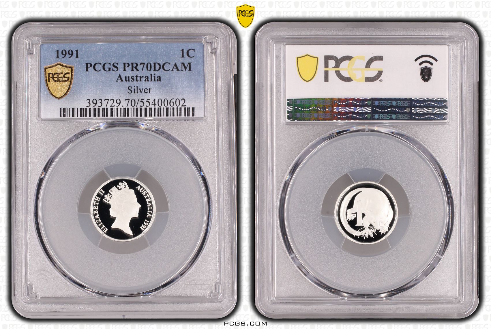 Silver, One Cent, 1991, PCGS PR70DCAM