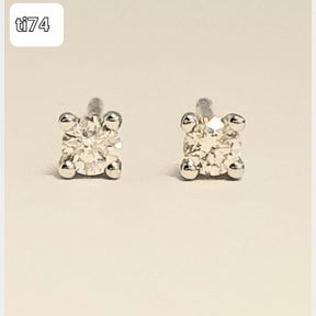 18CT WHITE GOLD STUDS SET WITH 0.38CT DIAMONDS G/H VS/SI - 50692/297