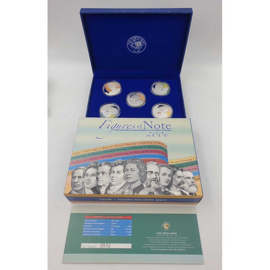 Figures of Note 1oz. Silver Five-Coin Set