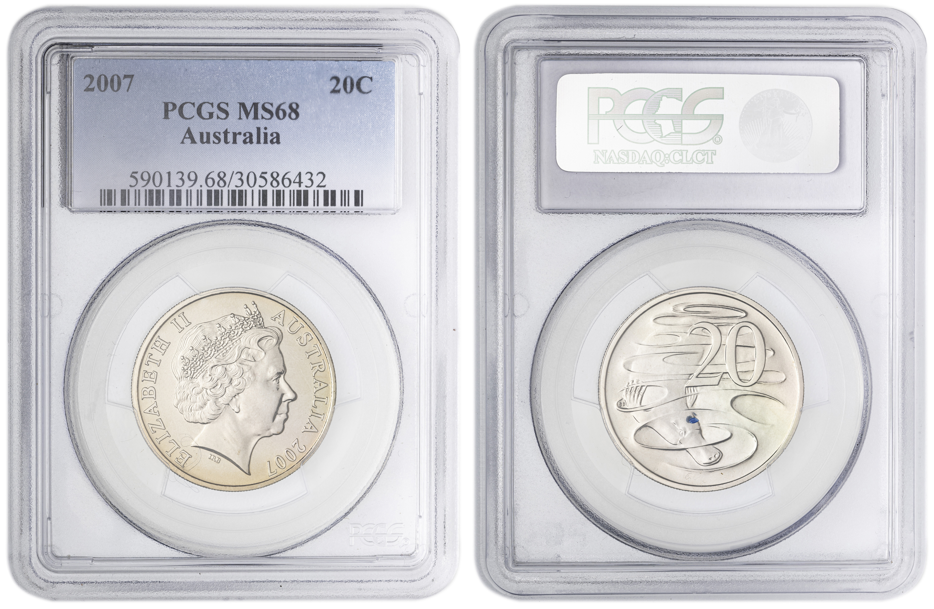 , Twenty Cent, 2007, PCGS MS68