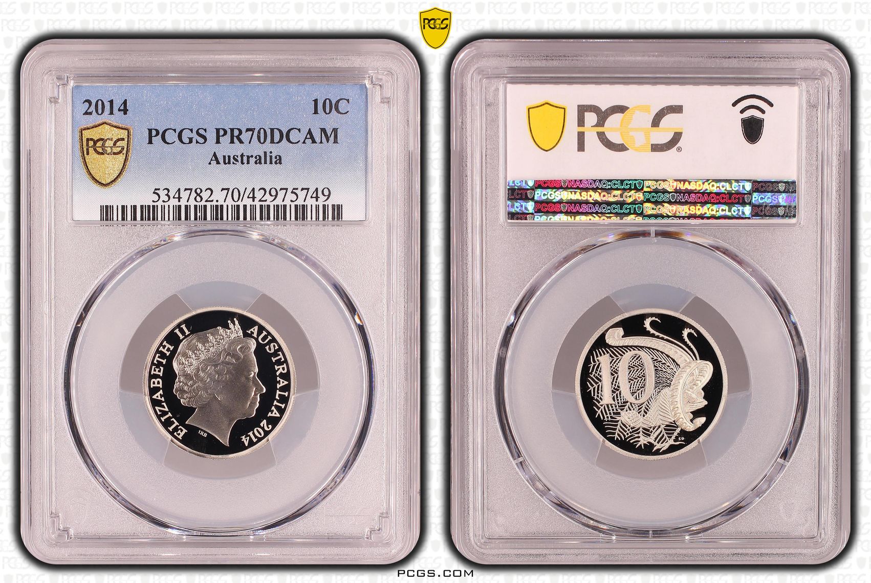 Elizabeth II, Ten Cent, PR70DCAM , 2014 PCGS POP - 46/0