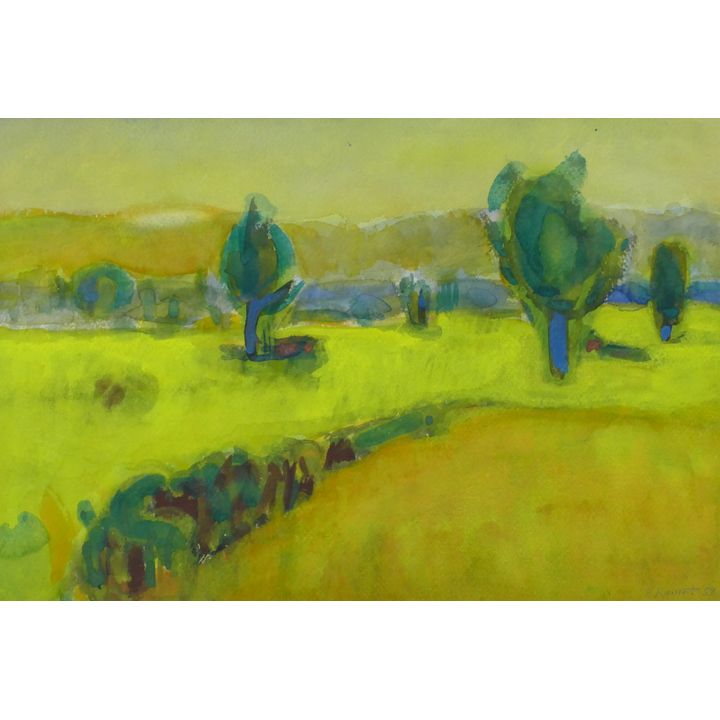 Hank Kowert ''Grassy Field'' 1958 Watercolor