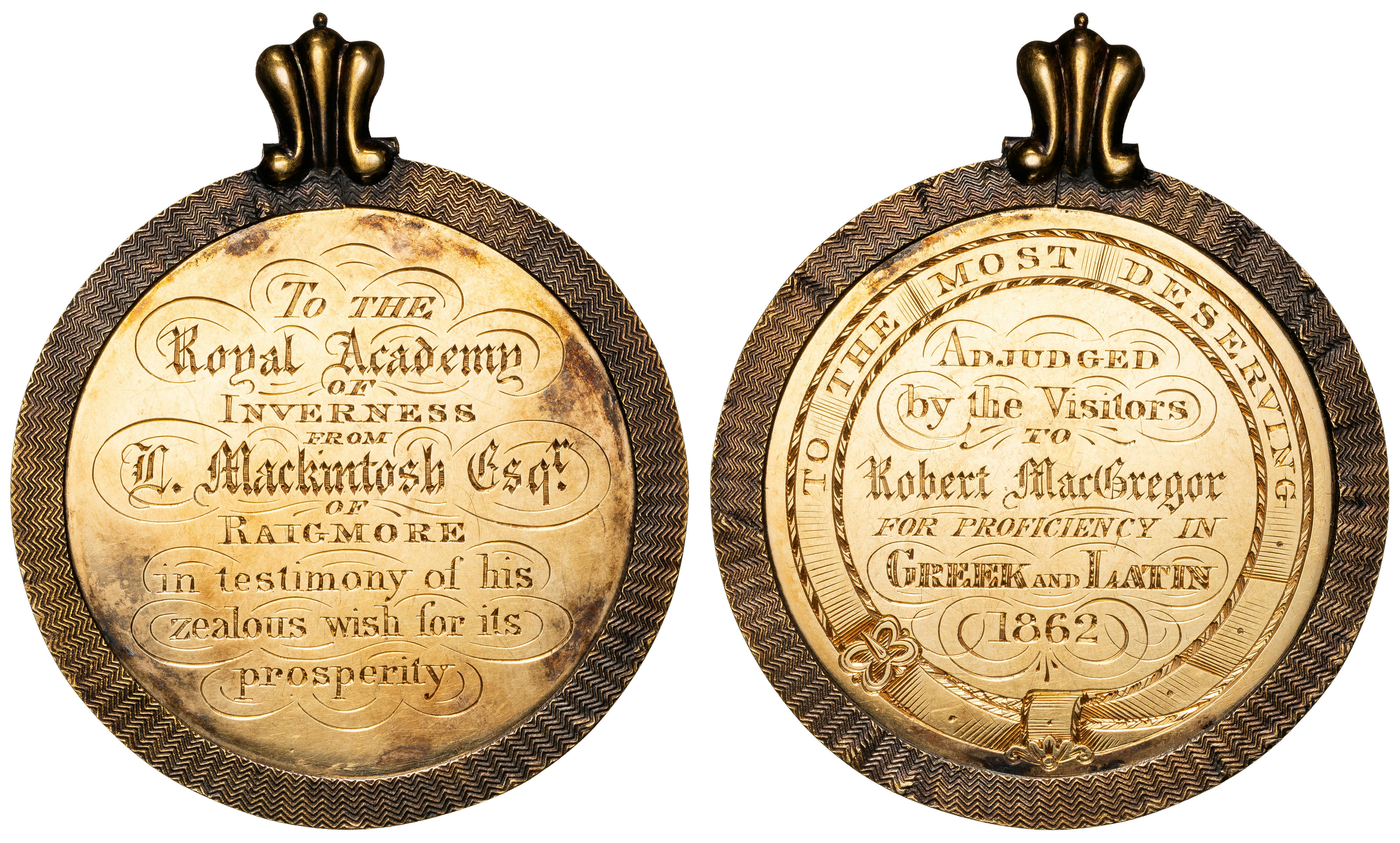 Great Britain, Royal Academy of Inverness - Academic Award, 1862, VF