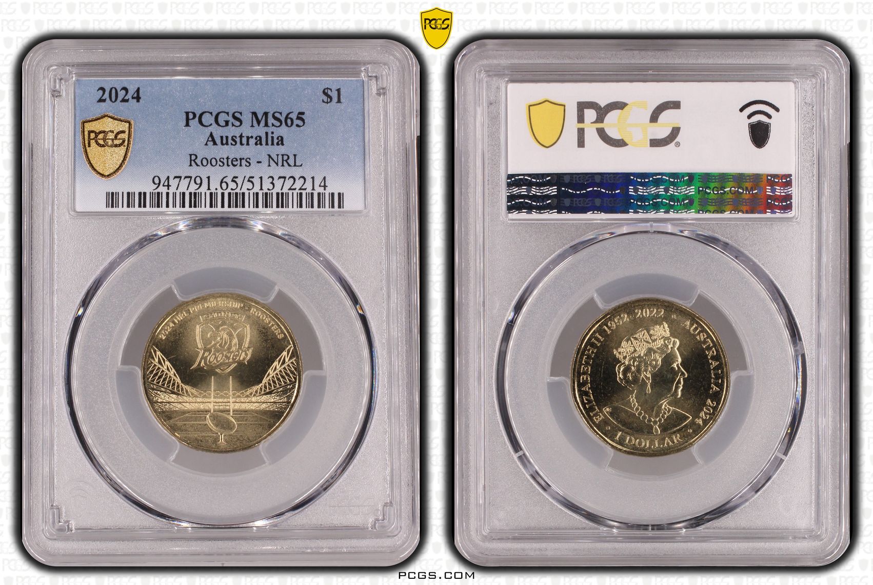 Roosters - NRL, One Dollar, 2024, PCGS MS65