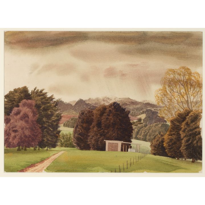 E. Mervyn Taylor, 'Landscape with Shed'
