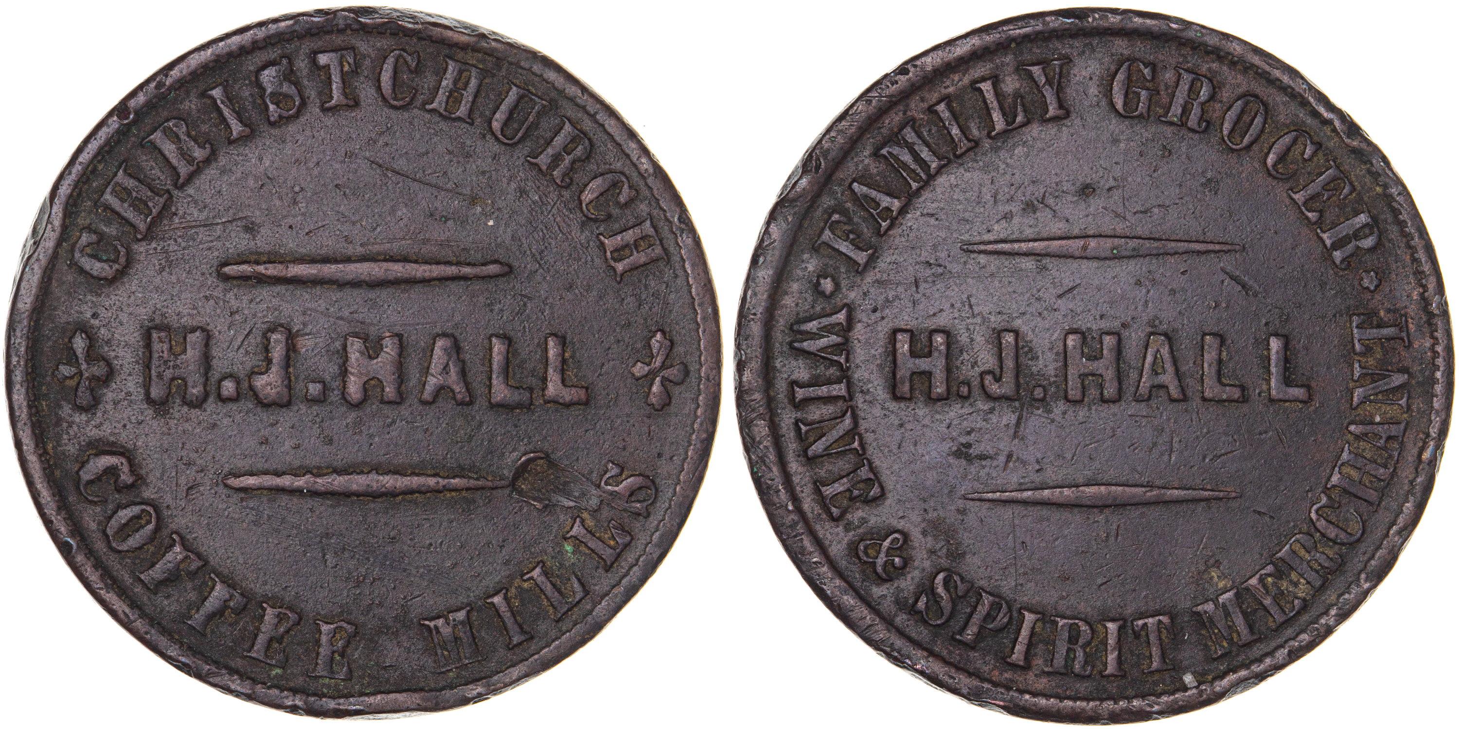A.92a - Hall, H. J, Christchurch, Penny, VF