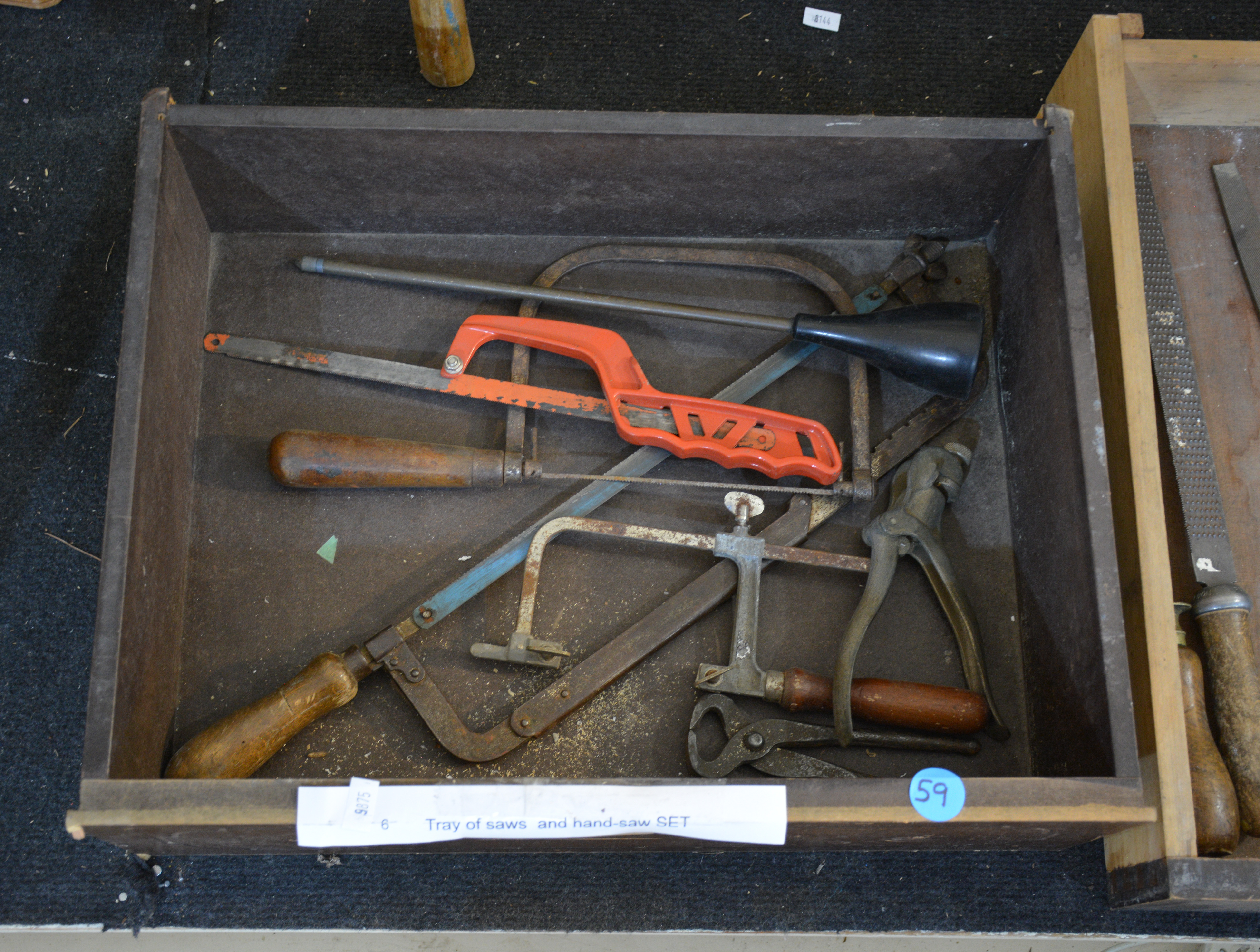 Drawer of Saws etc — sold at auction in New Zealand for $5