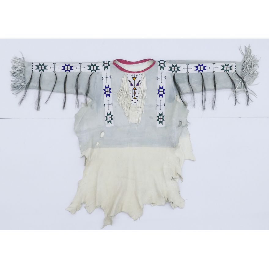 Ute Plains Indian Beaded Leather War Shirt