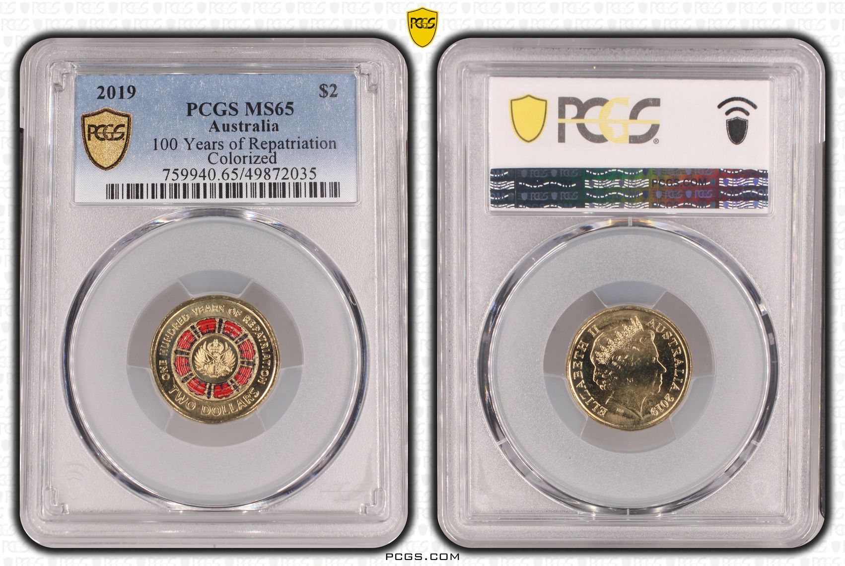 100 Years of Repatriation - Colorized , Two Dollar, 2019, PCGS MS65