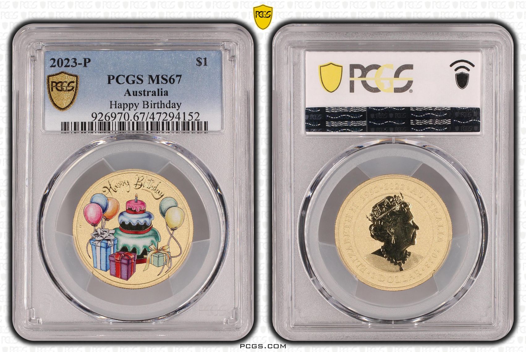 Happy Birthday, One Dollar, 2023-P, PCGS MS 67