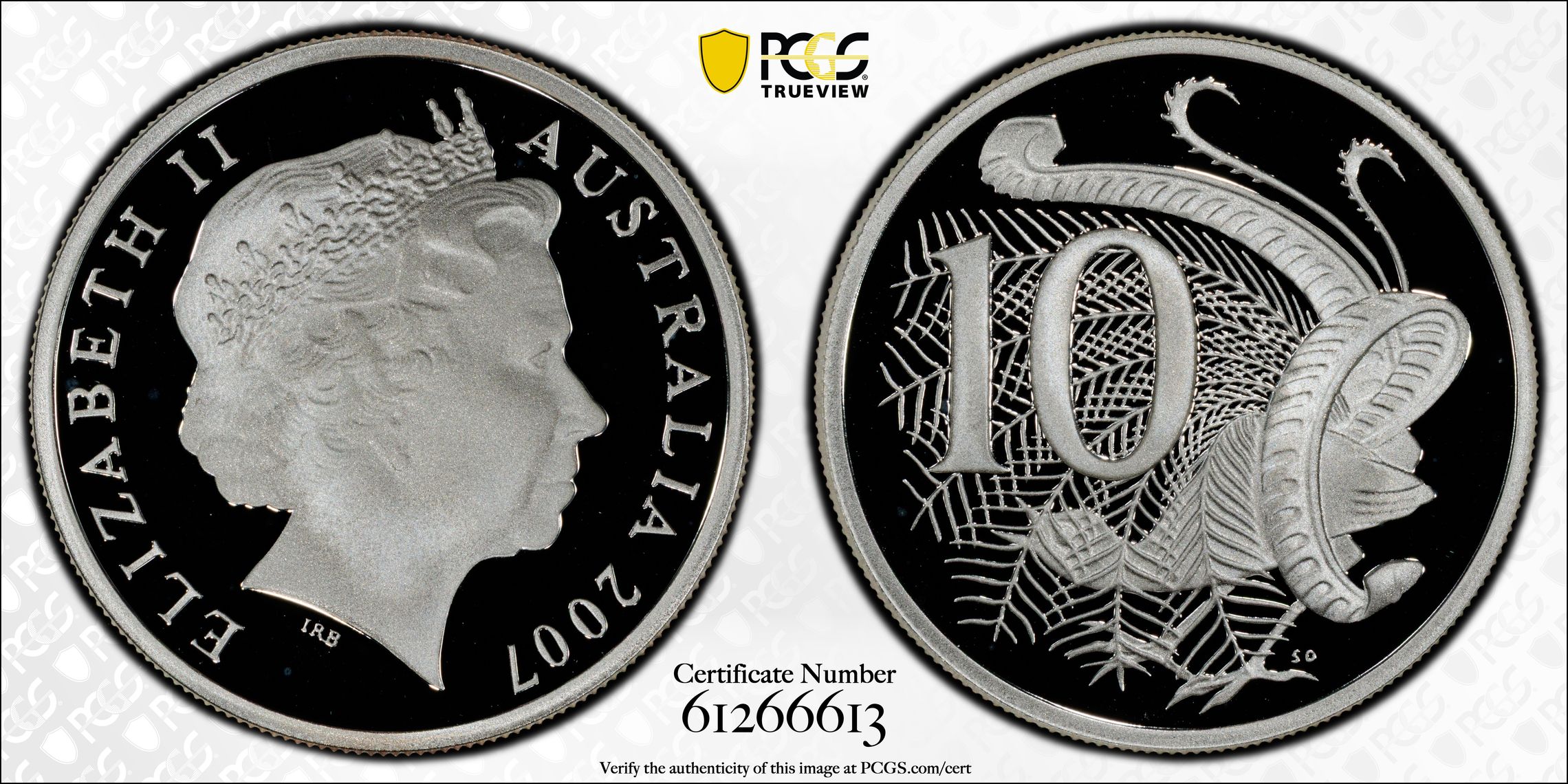 Silver, Ten Cent, 2007, PCGS PR69DCAM