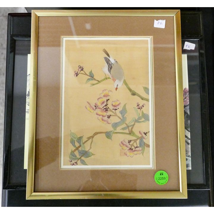 2pc Chinese Small Framed Artworks 11''x9'' Approx.