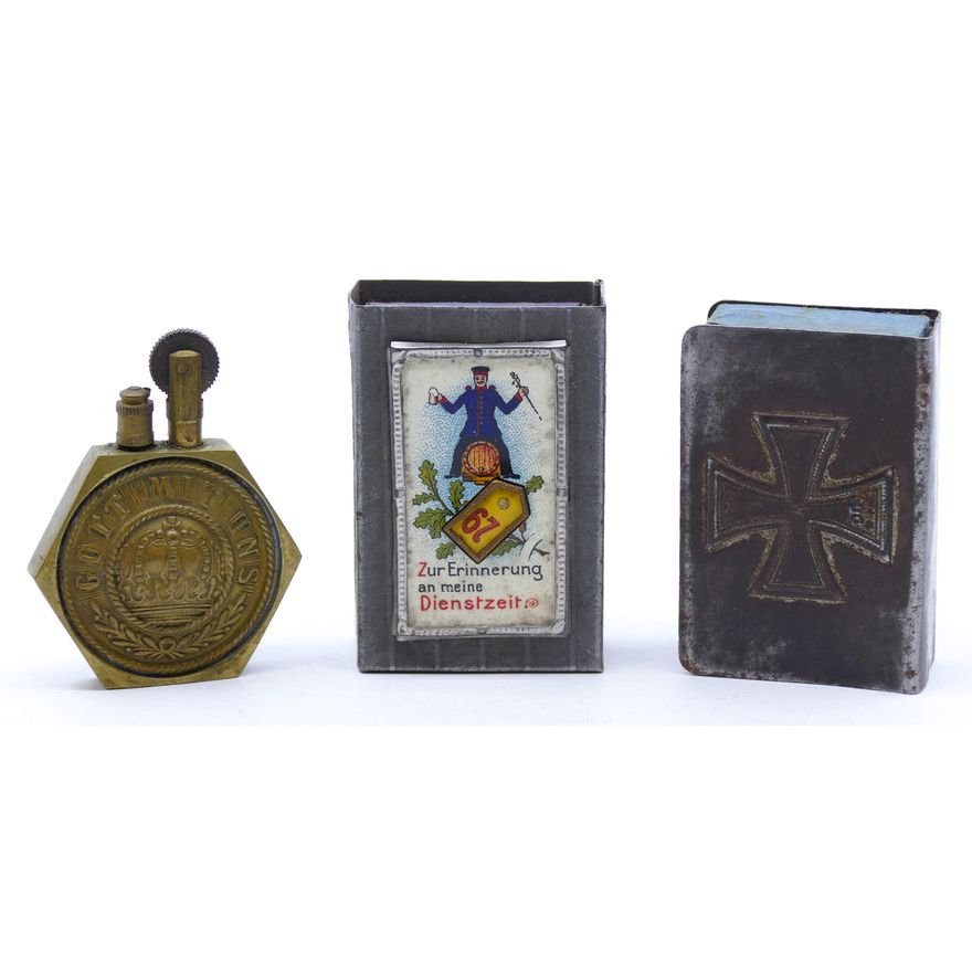 Box WWI German Lighter & Matchboxes