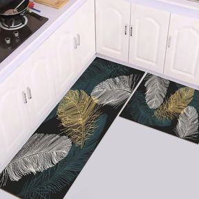 Chenshia Quality Kitchen Mats Non slip Anti Fatigue Set of 2 Tropical Leaf |