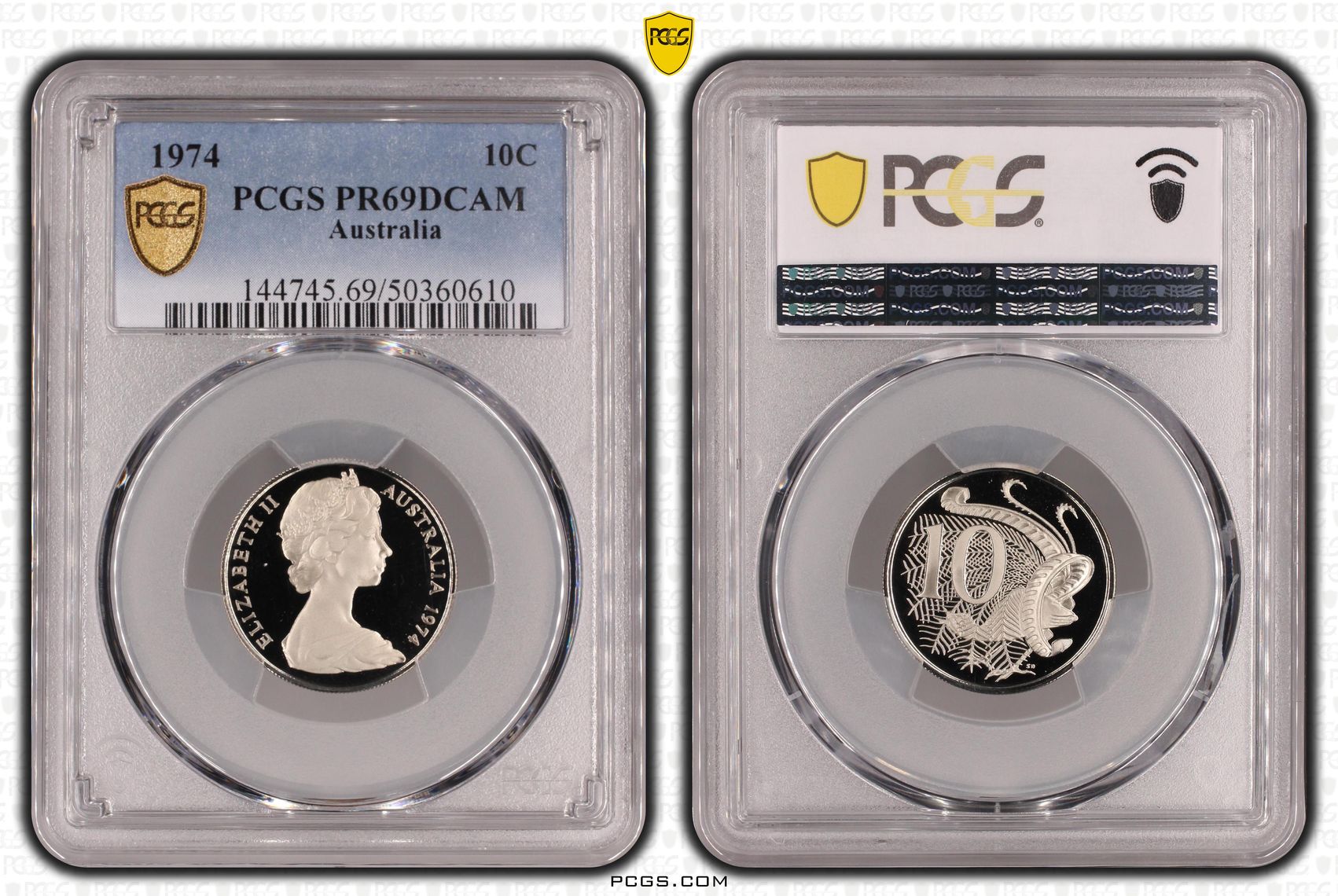 , Ten Cent, 1974, Pcgs Pr69dcam