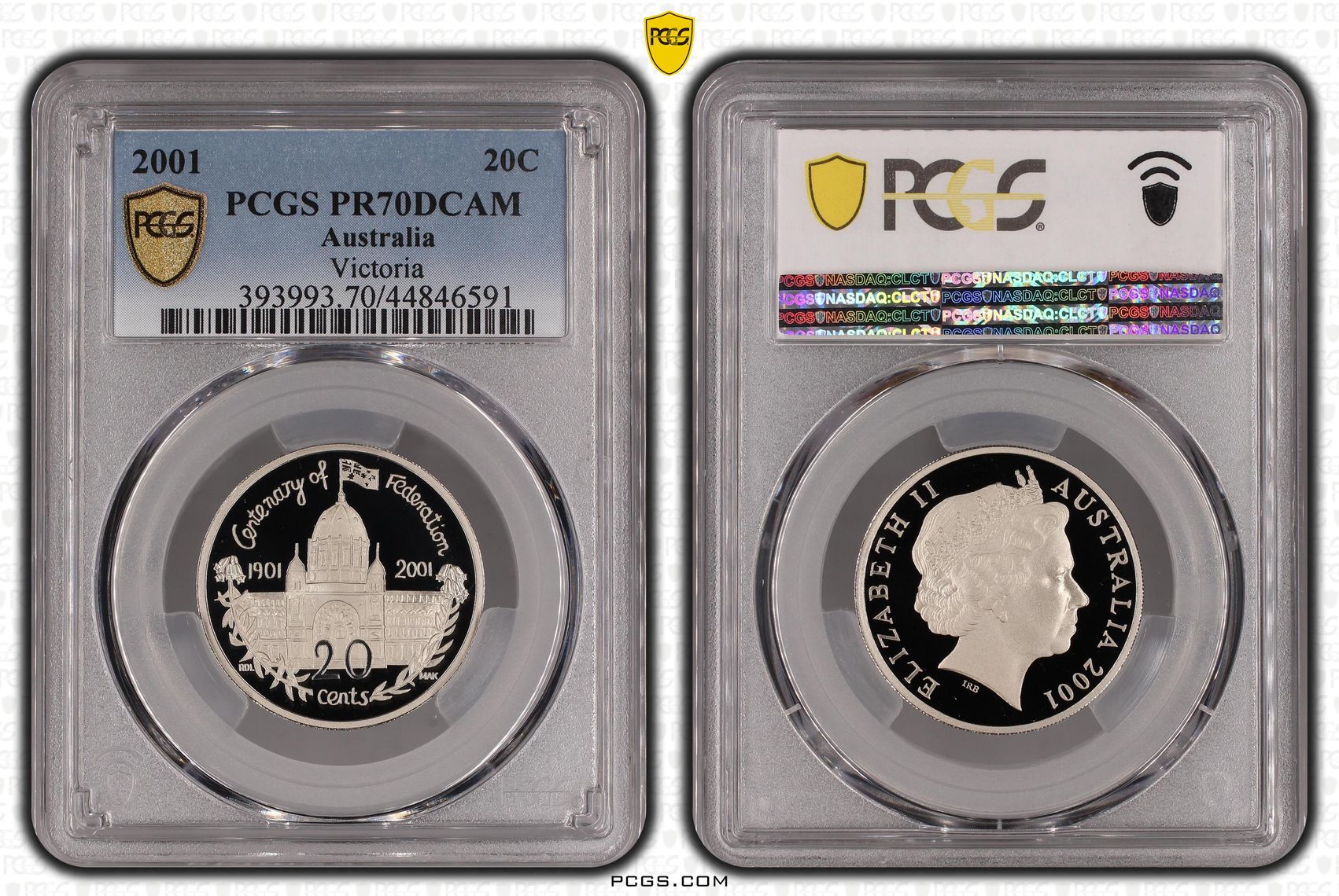 2001 Australian Twenty Cent, 20c Proof Victoria PCGS - PR70DCAM POP 54/0 -591