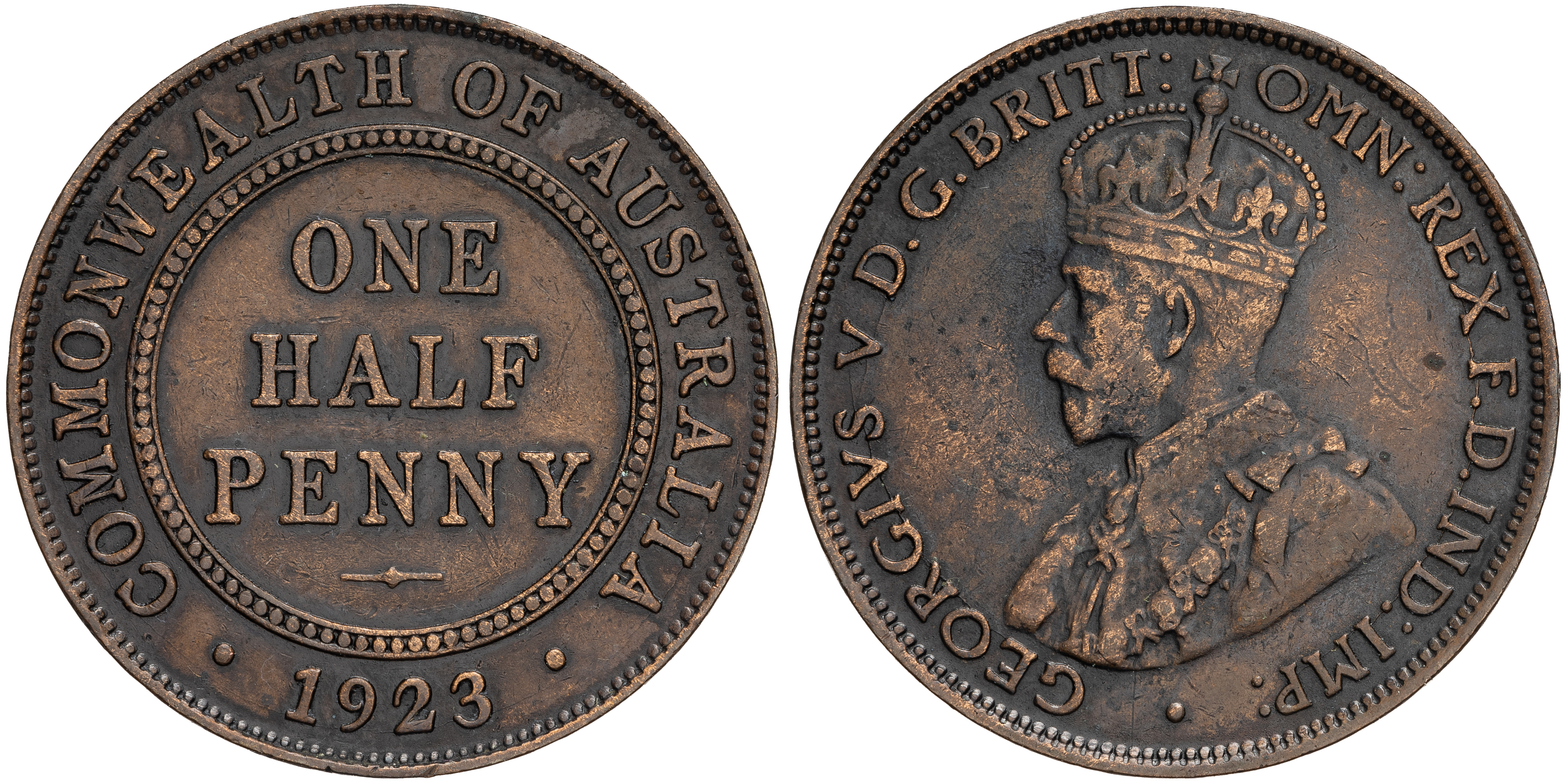 George V, Halfpenny, 1923, gVF
