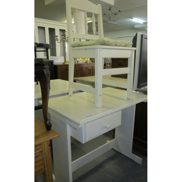 PAINTED DESK AND CHAIR,