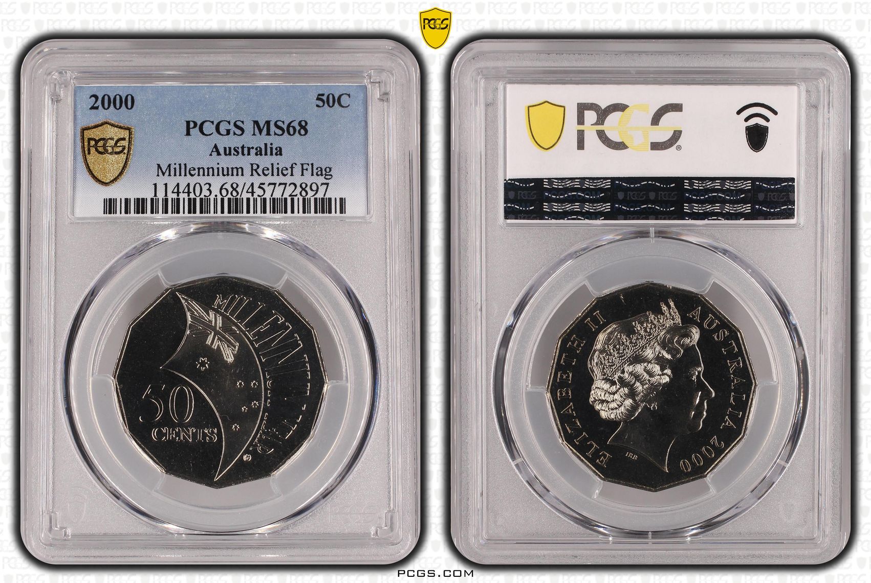 Millennium Relief Flag, Fifty Cent, 2000, PCGS MS 68