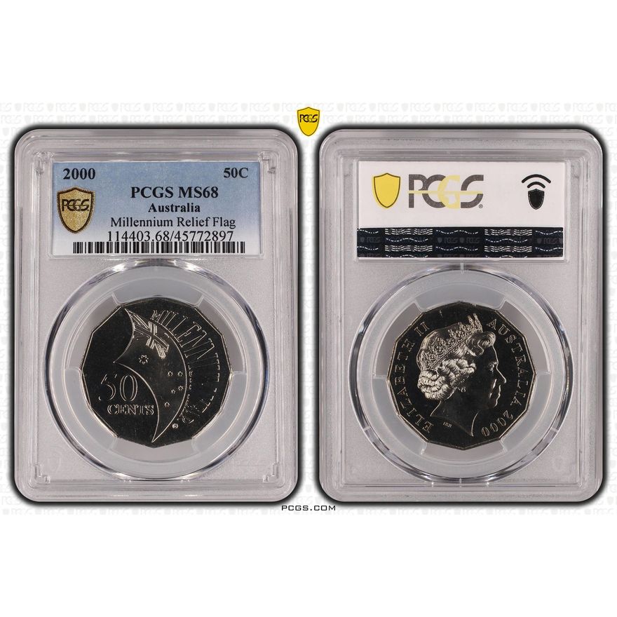 Millennium Relief Flag, Fifty Cent, 2000, PCGS MS 68