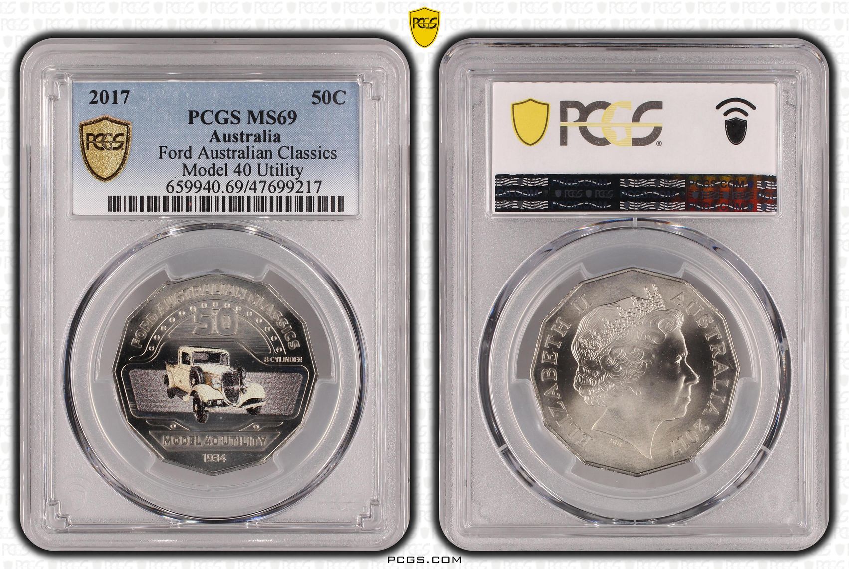 Ford Australian Classics - Model 40 Utility, Fifty Cent, 2017, PCGS MS 69