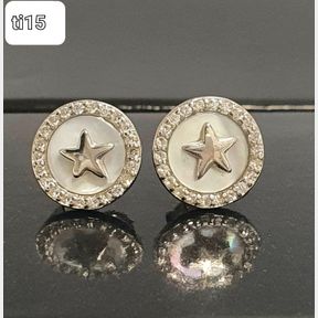 STERLING SILVER EARRINGS WITH STAR MOTHER OF PEARL - 50692/304