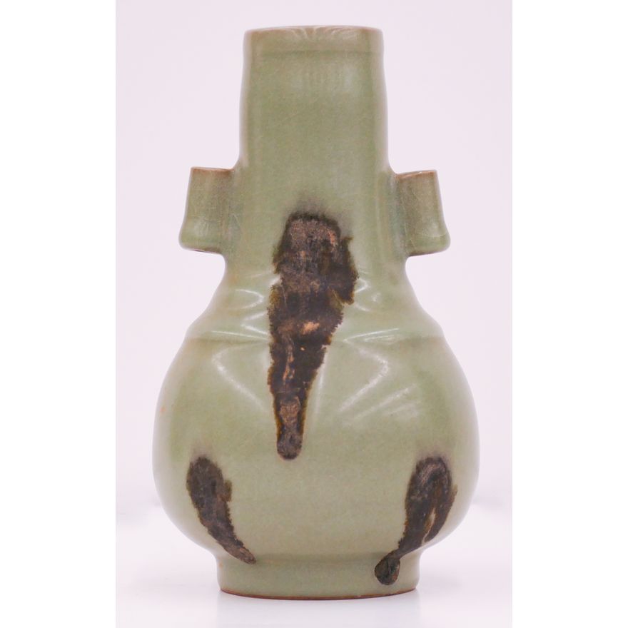 Chinese Celadon Tobi Seiji Splash Arrow Vase 7''