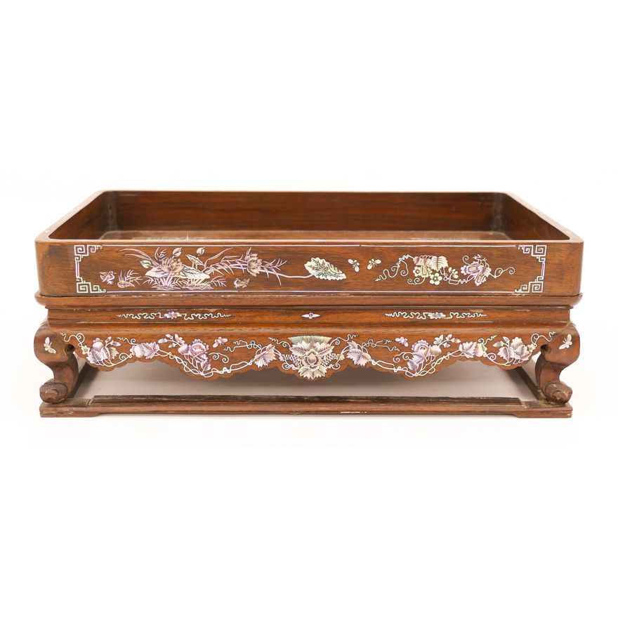 Antique Vietnamese Inlaid Rosewood Tray