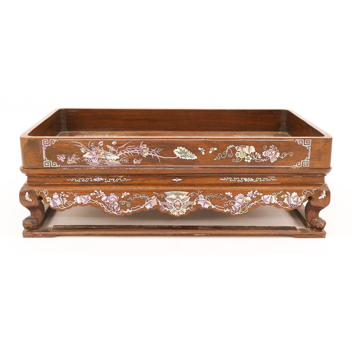 Antique Vietnamese Inlaid Rosewood Tray