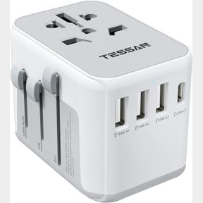 TESSAN UNIVERSAL TRAVEL ADAPTER, INTERNATIONAL POWER ADAPTER WITH 4 USB PORTS (1 USB C), WORLDWIDE PLUG ADAPTOR WALL CHARGER FOR U