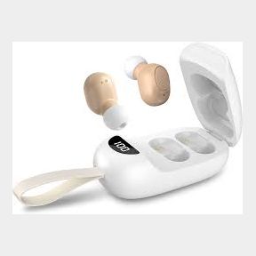 Digital Personal Sound Amplifier ZR-M95 Rechargeable Noise Cancellation - White Beige -Bar 9902128695360- 51745/26679 SN B1 (S5)