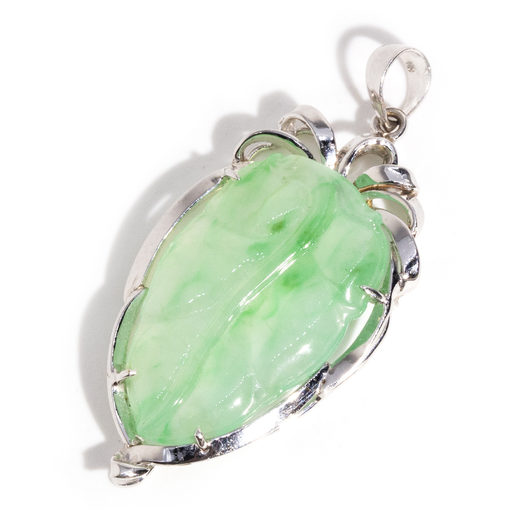 18 Carat Gold Jade Pendant,