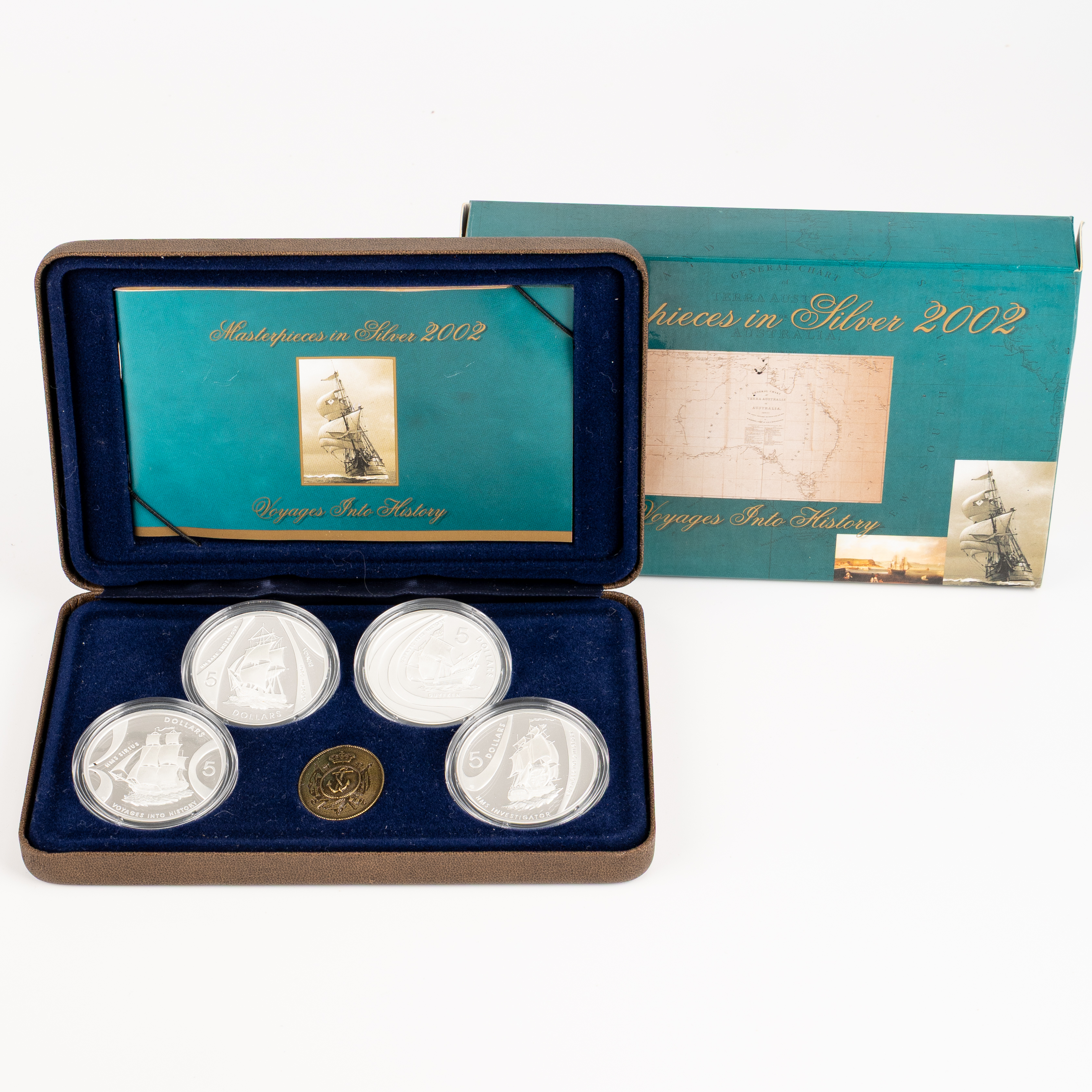 Elizabeth II, RAM - Masterpieces in Silver, Voyages into History, Five Dollars, 2002, FDC