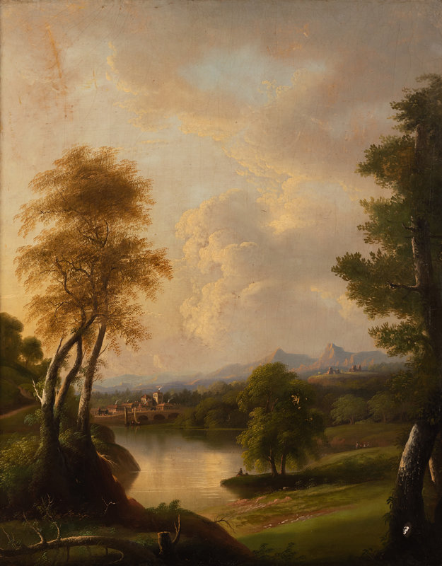 Edmund C. Coates
(American, 1816–1871)
River Landscape with Bridge