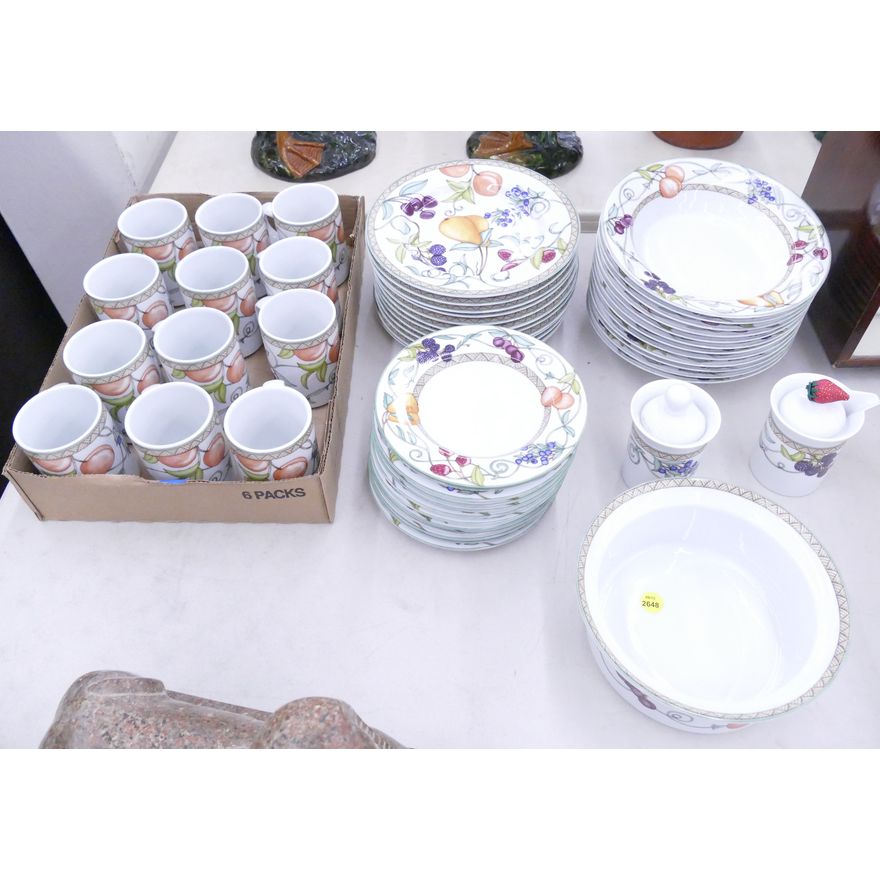 51pc Dansk Umbrian Fruits Pattern Dinner Service