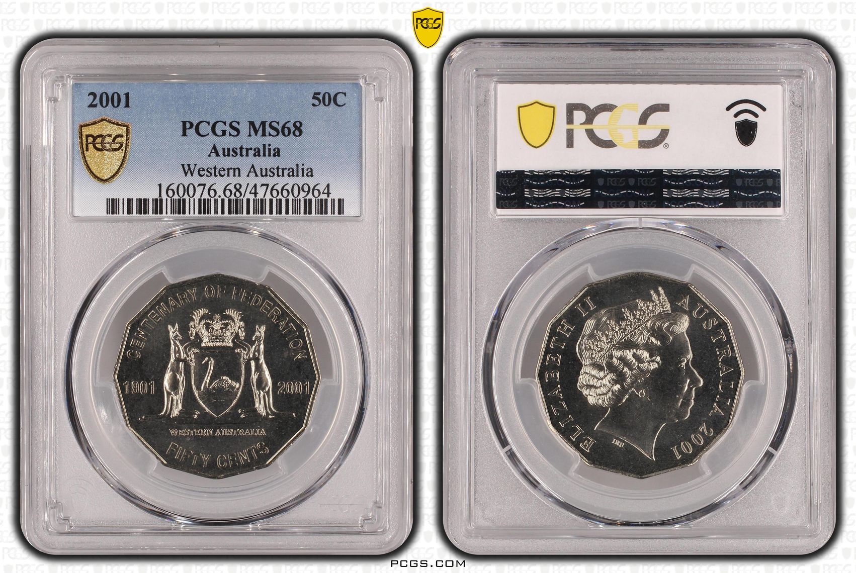 Elizabeth II, Western Australia, Fifty Cent, 2001, PCGS MS68