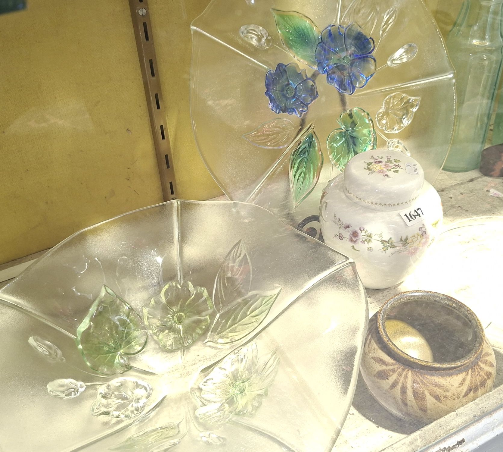 PRESSED GLASS, POTTERY AND CHINA