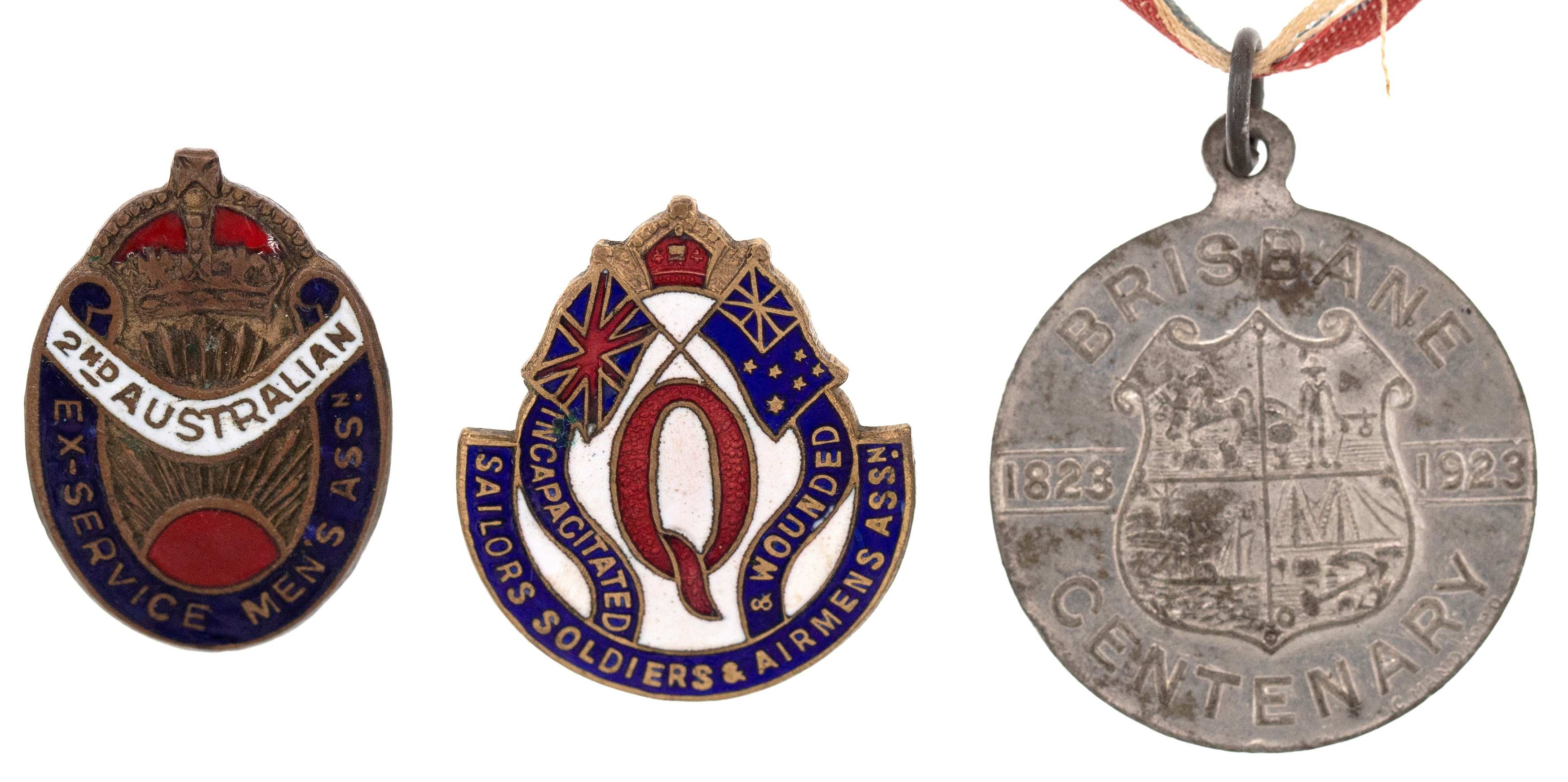 Queensland Interest, Association Badges, 1914 - 1945, VGC