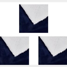 ***(3) MICRO MINK SHERPA THROW BLUE & WHITE 920BLW***
