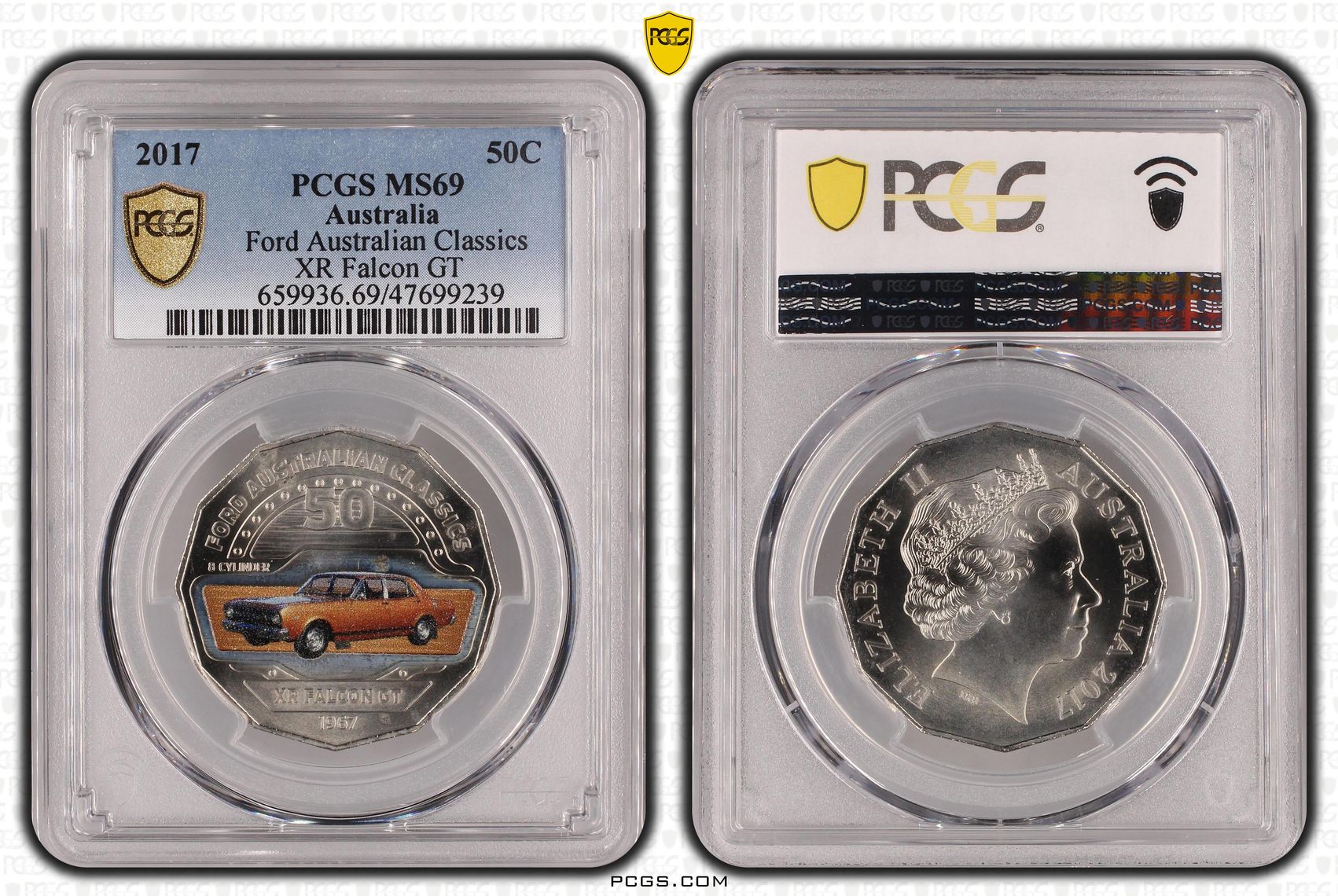 Ford Australian Classics - XR Falcon GT, Fifty Cent, 2017, PCGS MS 69