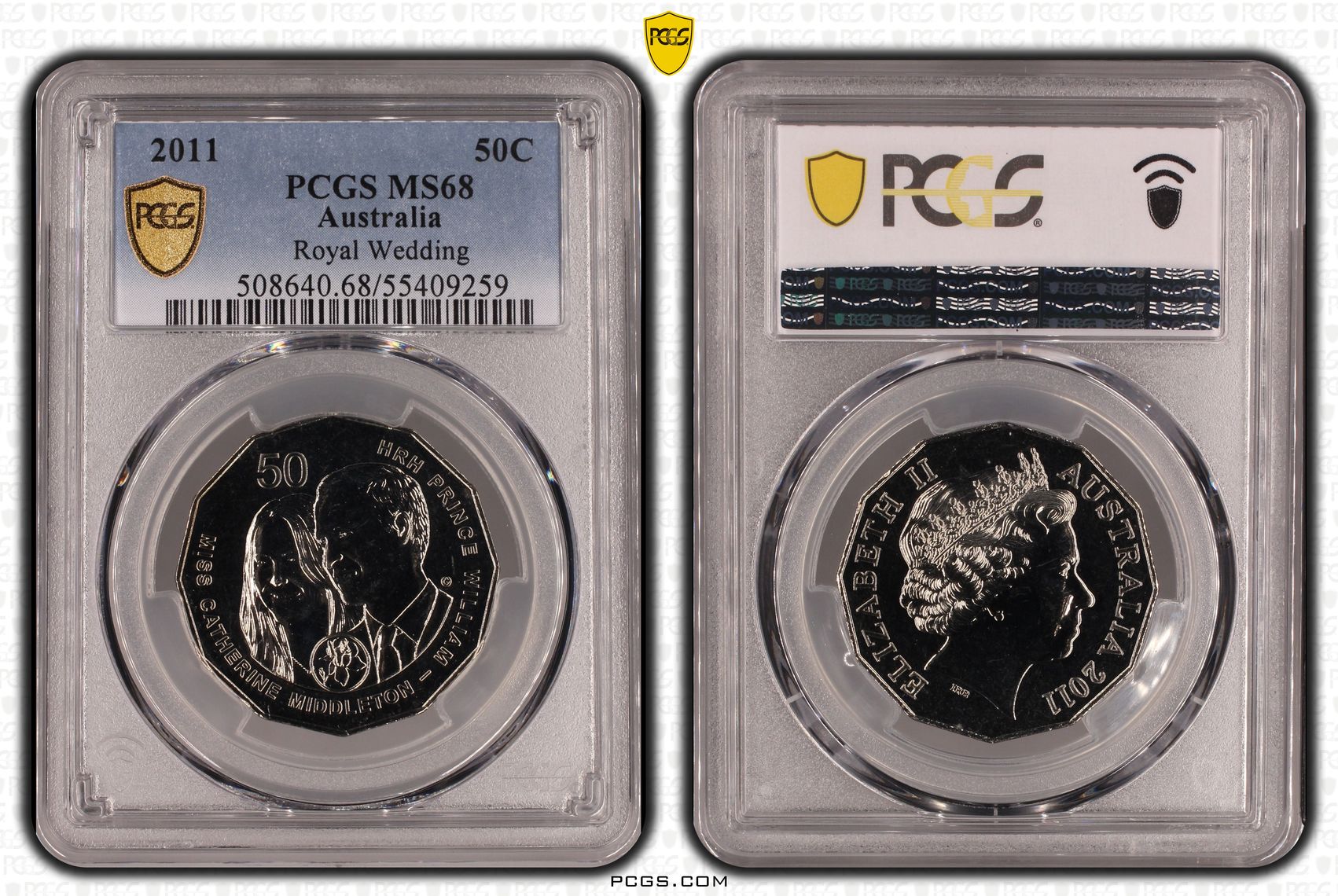 Royal Wedding, Fifty Cent, 2011, PCGS MS68