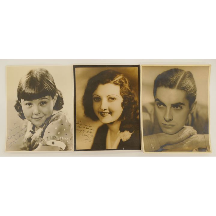 3pc Vintage Movie Star Signed Photos 14''x11''