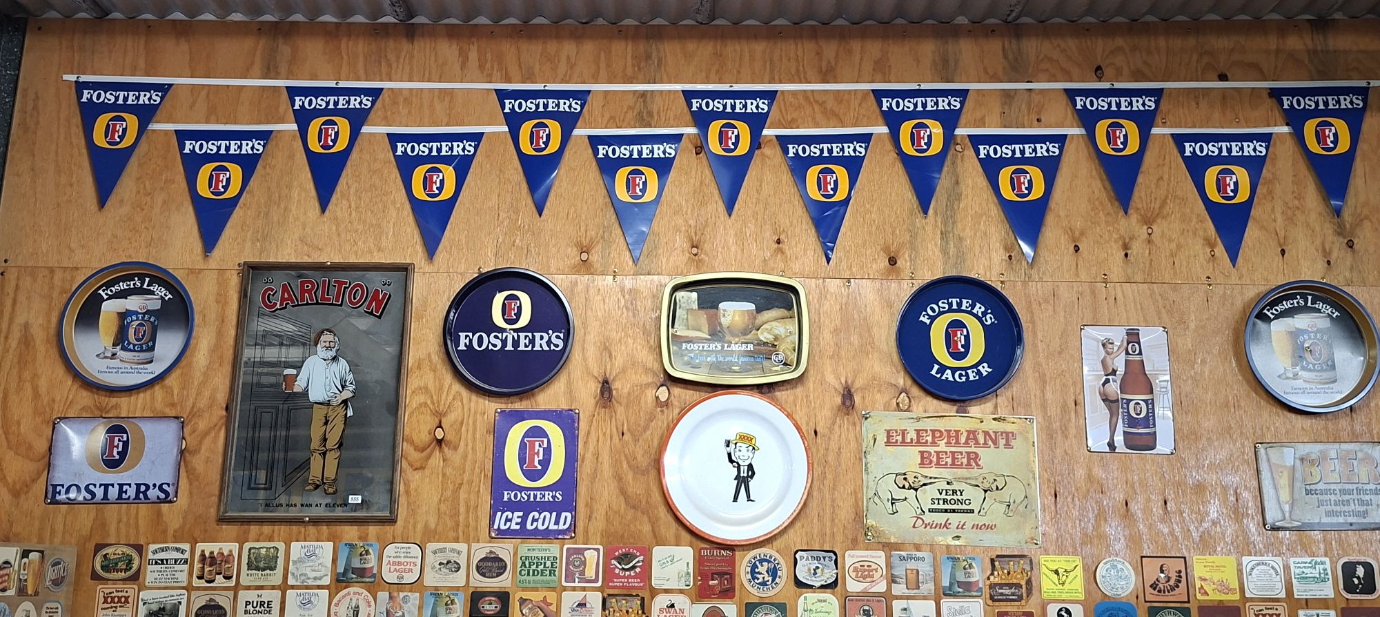 COLLECTION OF BAR TRAYS AND MIRROR