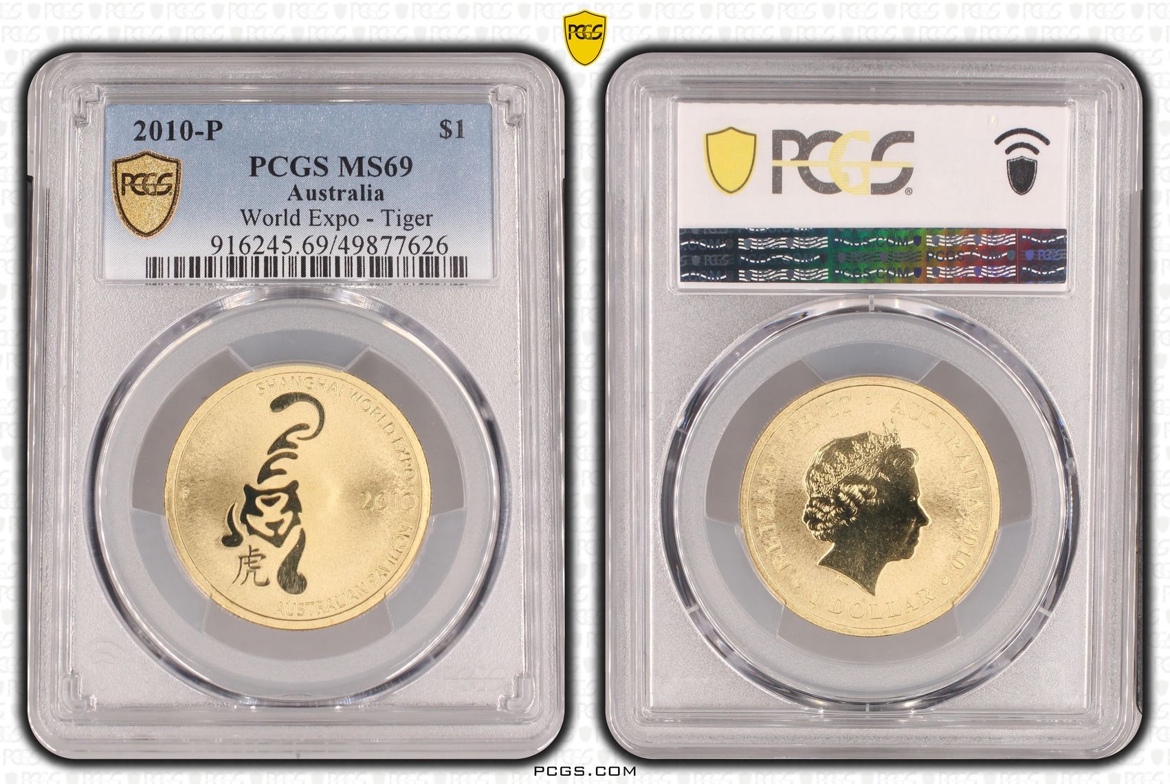 Year of the Tiger Al-Bronze POP 2/0, One Dollar, 2010-P, PCGS MS69
