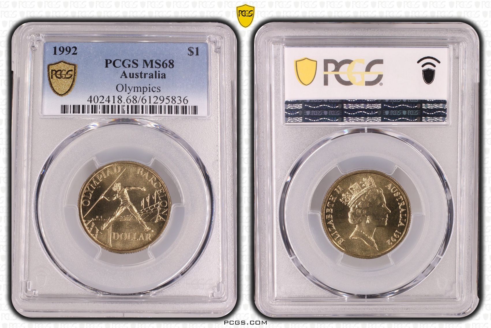 Olympics, One Dollar, 1992, PCGS MS68