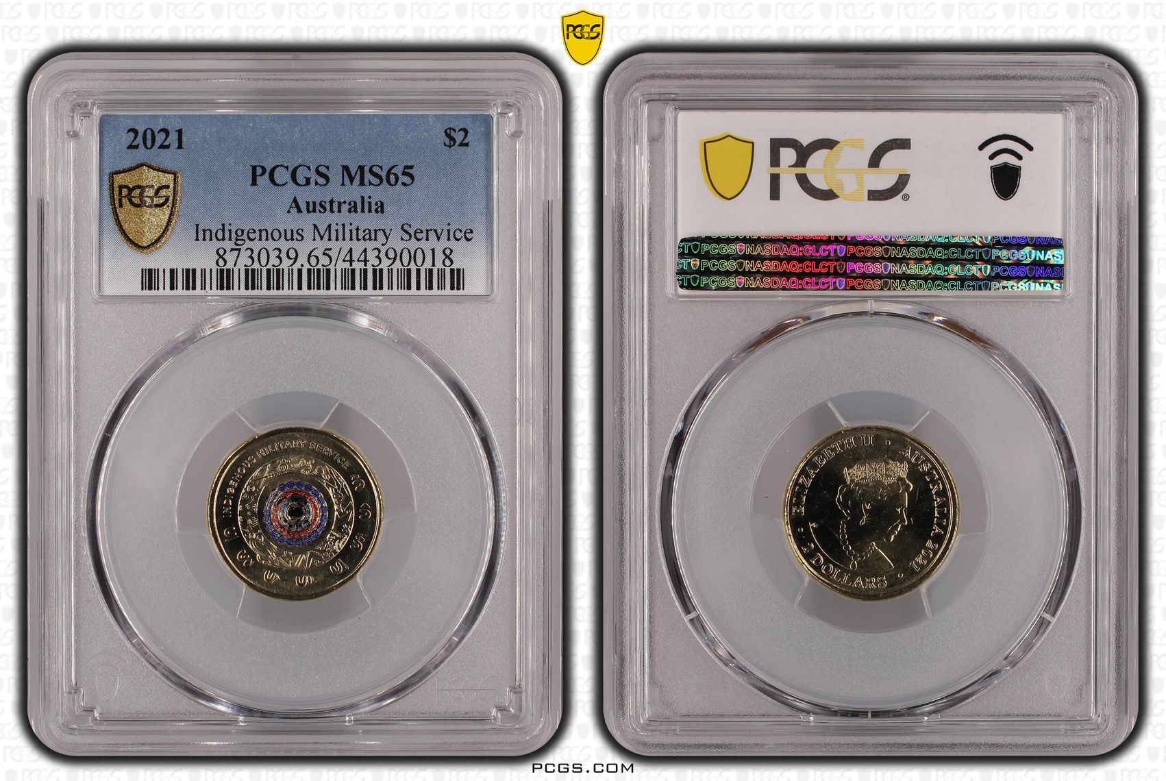 2021 Australia Two Dollar, $2 Indigenous Military Service PCGS - MS65 -018
